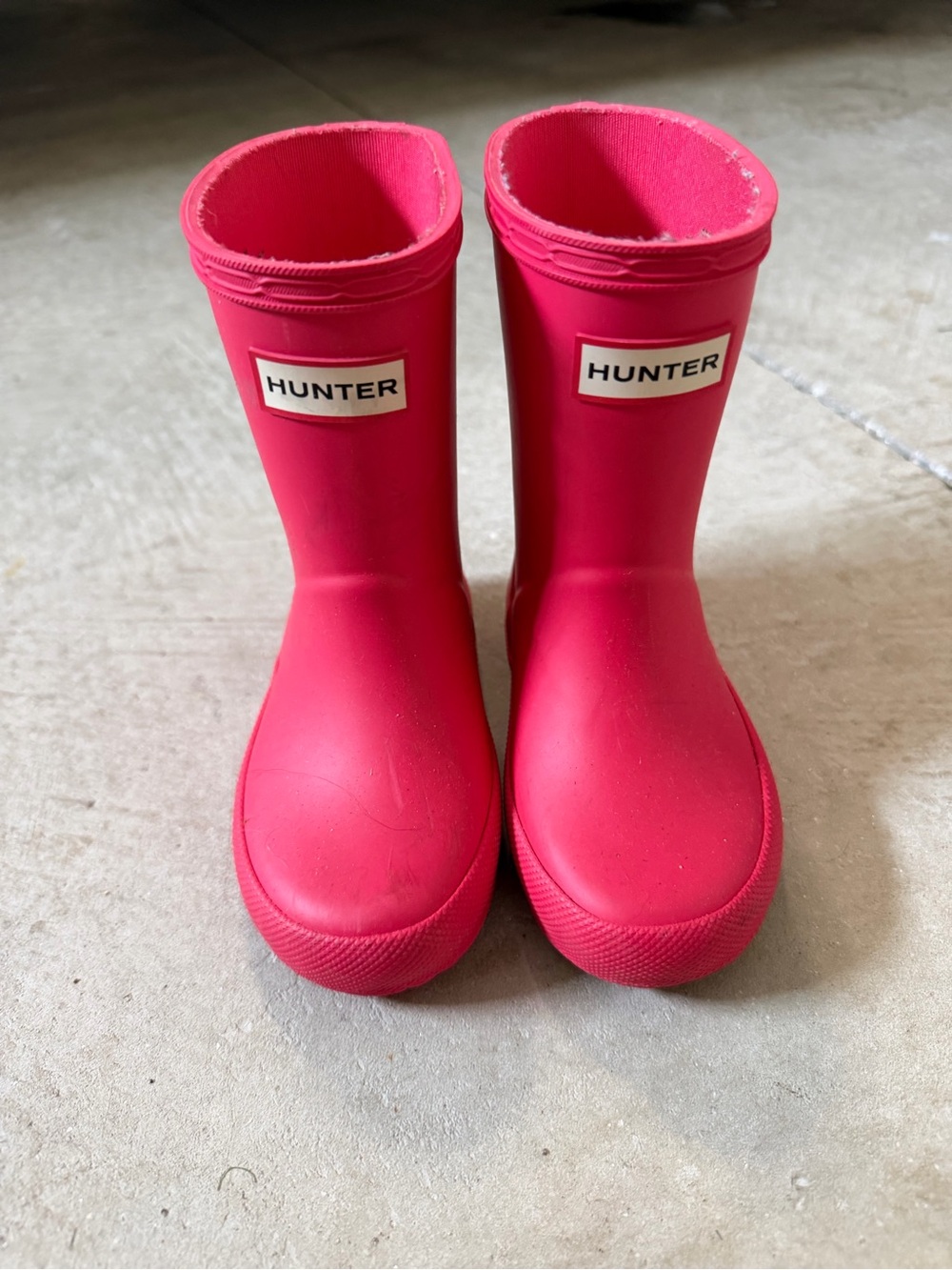 Hunter Kids Bright Pink Rubber Rain Boots